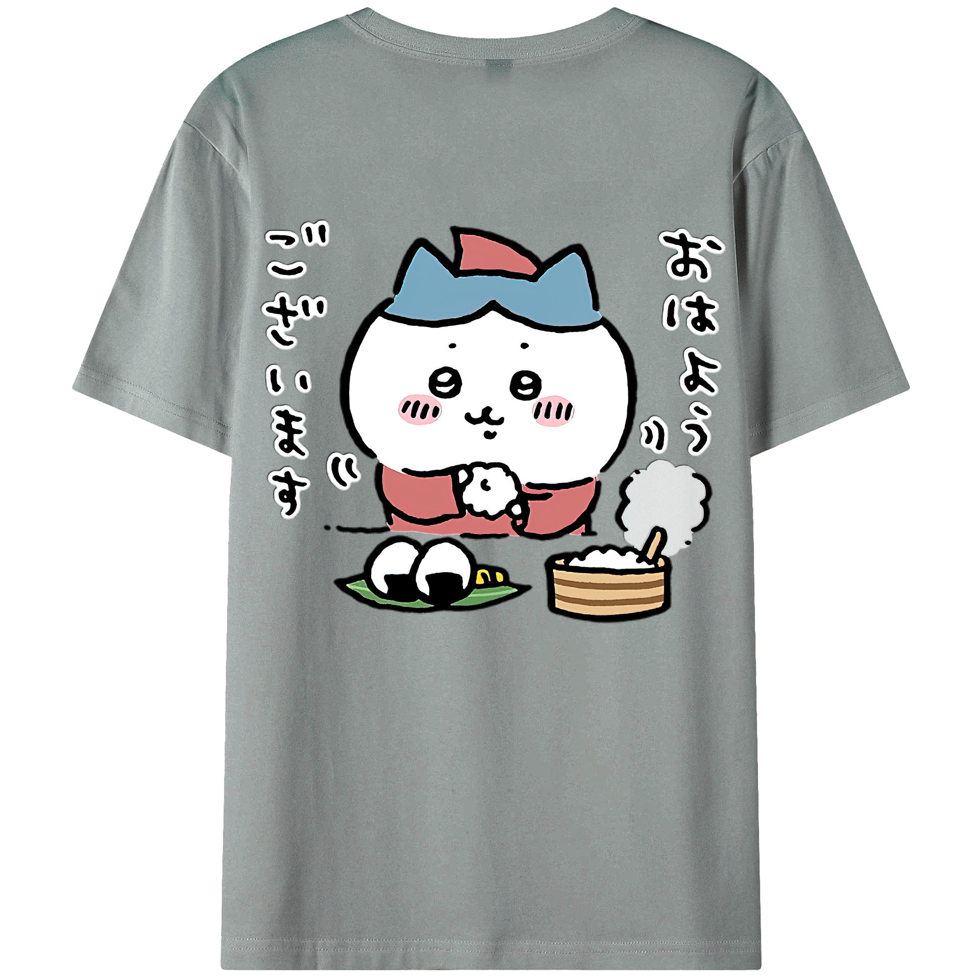 （画像用） ちいかわ ハチワレ Chii-kawa hachiware 綿100％ メンズ半袖Tシャツ（バックプリント） 通気性
